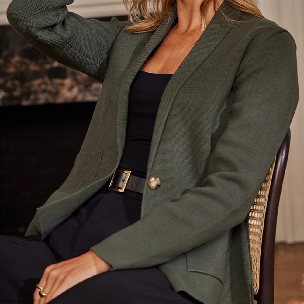 Summer Salt Ribbed Sweater Blazer